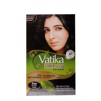 Vatika henna hair colours colouring powder black (60gm). dabur. краска для волос на основе хны ватика чёрная, 60грм. дабур
