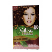 Vatika henna hair colours colouring powder dark broun (60gm). dabur. краска для волос на основе хны ватика темно-коричневая, 60грм. дабур