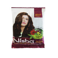 Хна-краска для волос ниша 10 гр. коричневая ютика натурал, henna based hair color nisha 10 gm brown yutika natural